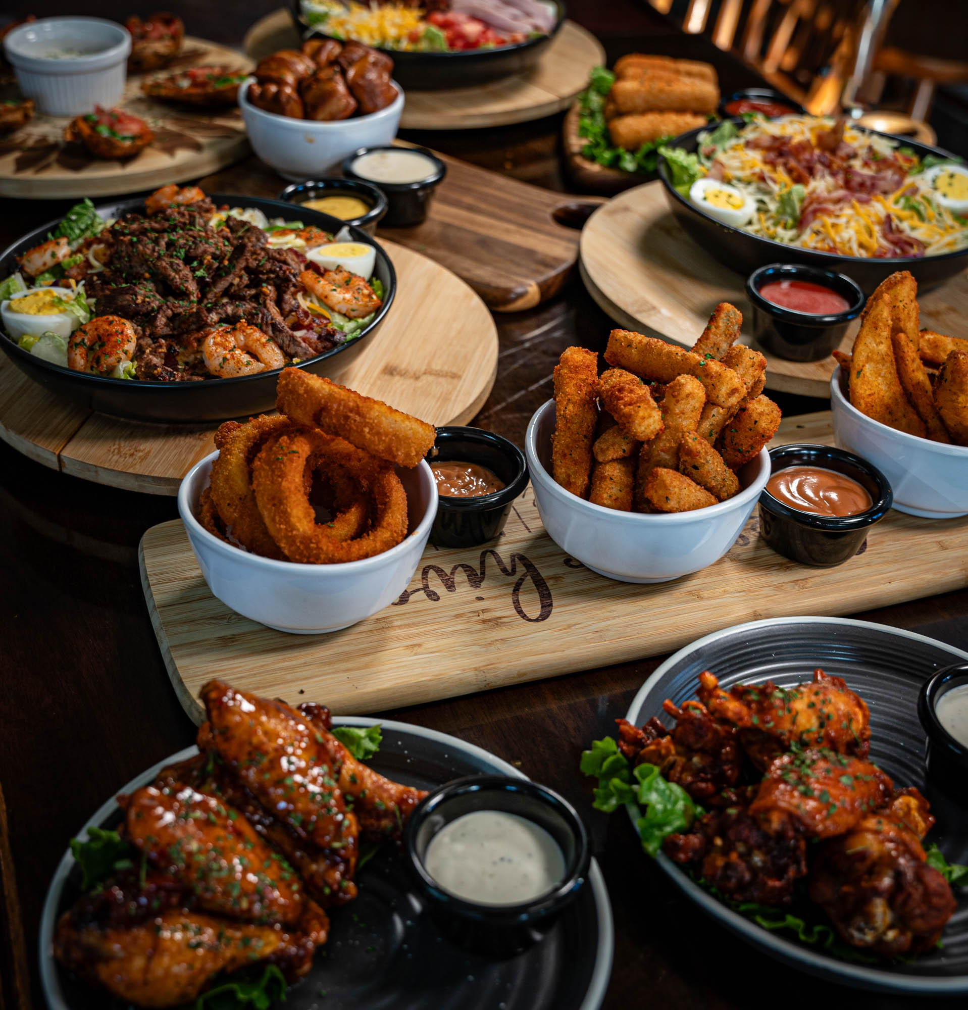 An assortment of dishes arranged on a table