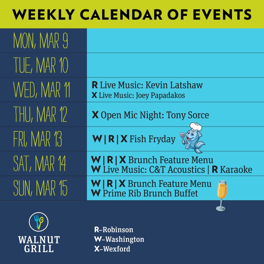 WEEKLY EVENTS CALENDAR event photo