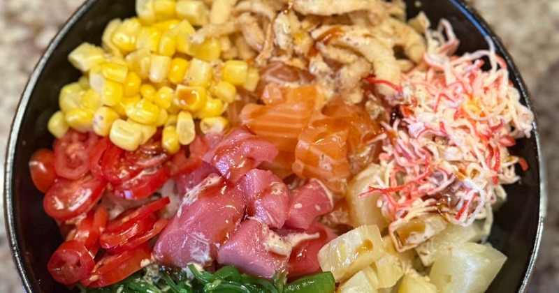 Tuna and salmon poke