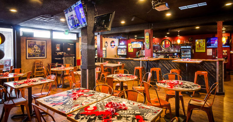 Interior, bar area in the back