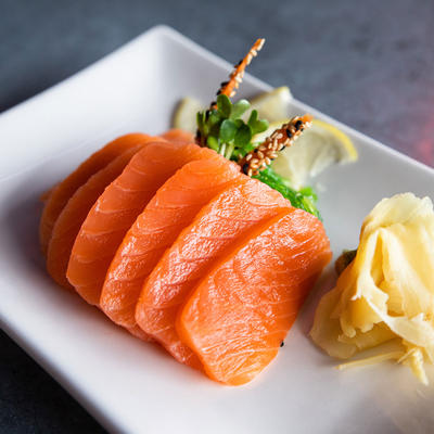 Fresh salmon,vegetables on the side