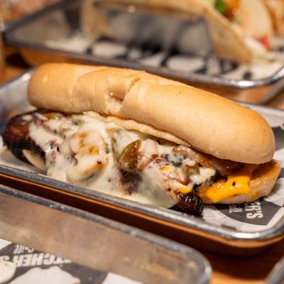 Brisket Hoagie, with melted cheese.