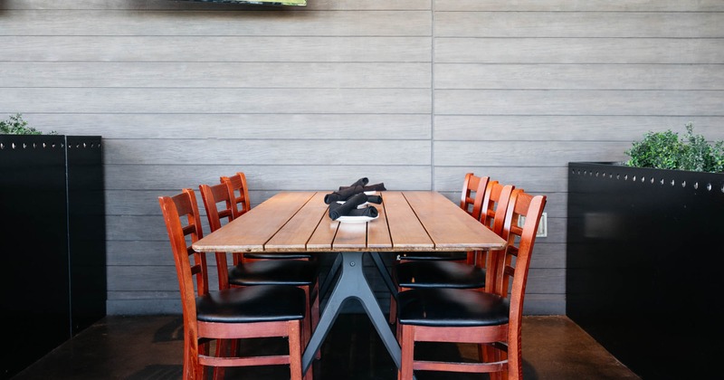 Table for six in dining area