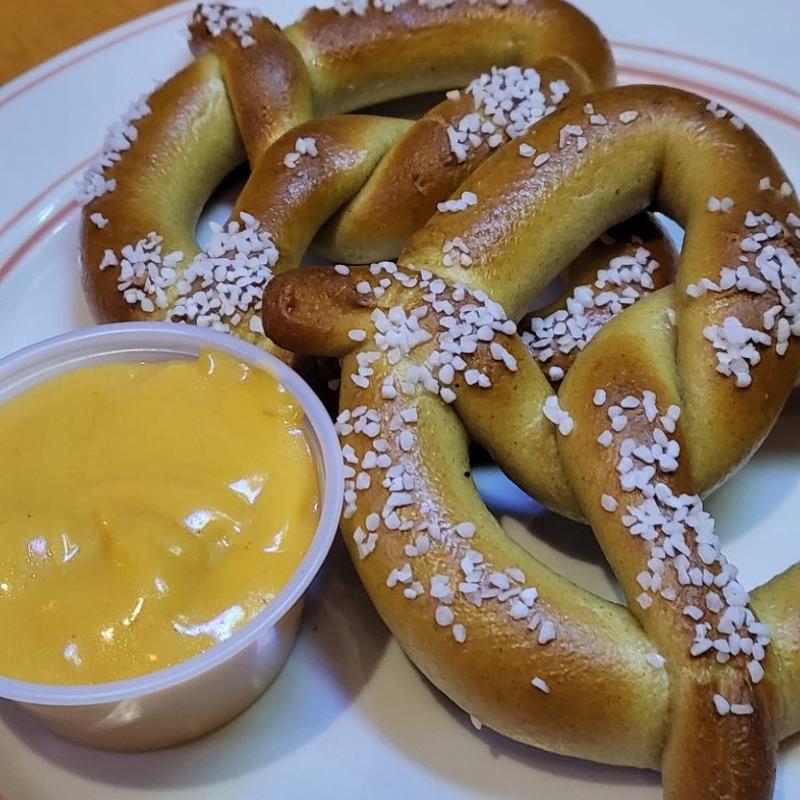 Warm Pretzels with Beer Cheese Sauce and Mustard photo