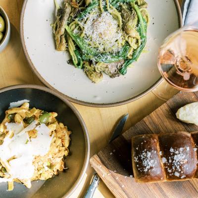 Spaghetti with Ramps pasta. At Table Asheville..