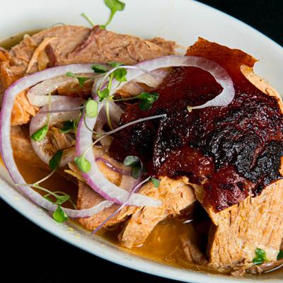 A served Pollo  meat meal.
