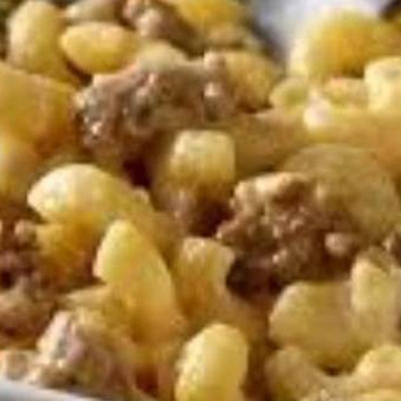 Large Vegan Mac & Cheese topped with Vegan Sausage photo