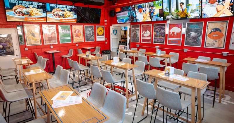 Interior, wide view of dining area