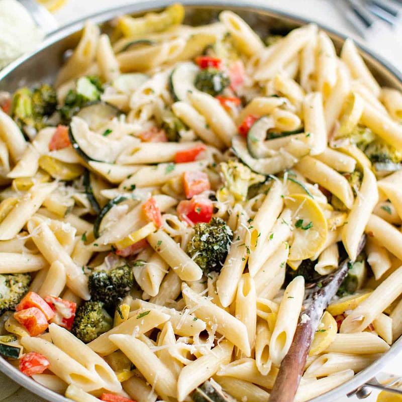 Half Pan Pasta Primavera photo