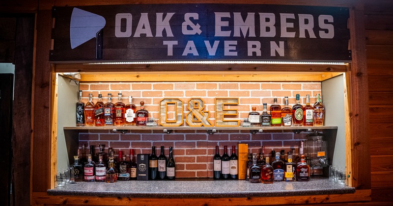 Bar, drink rack, front view