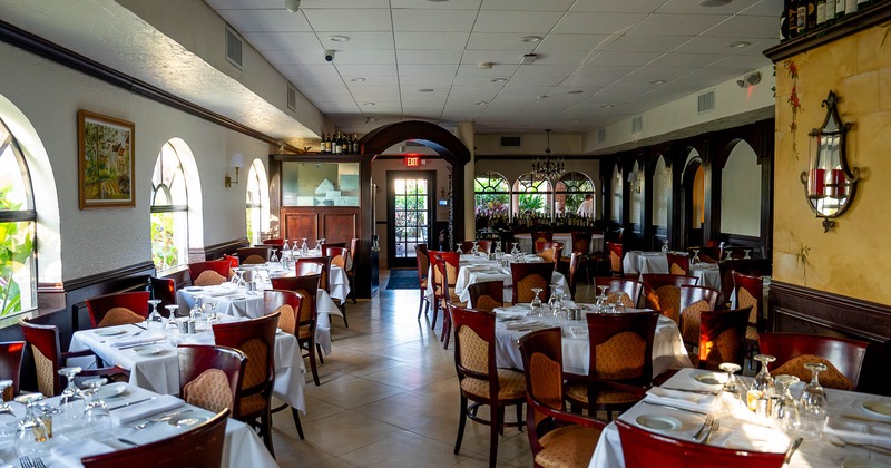 Interior, dining area with lining on the tables