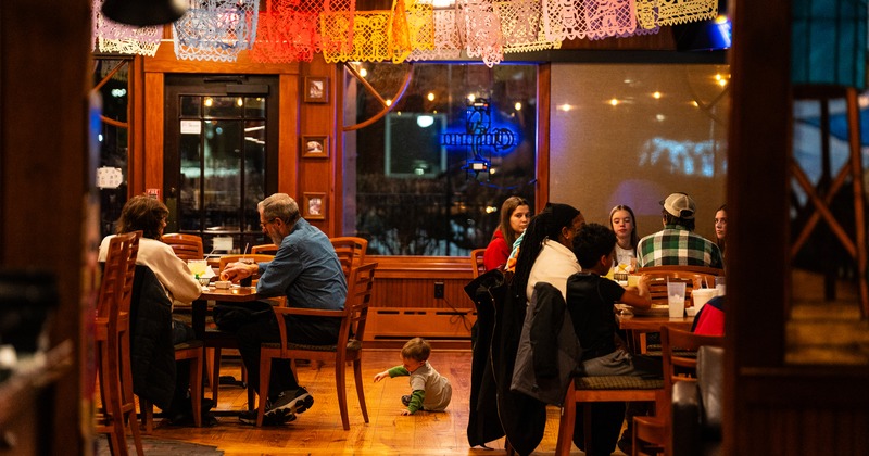 Interior dining area with guests enjoying their food