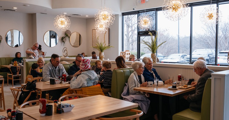 Crowded dining area