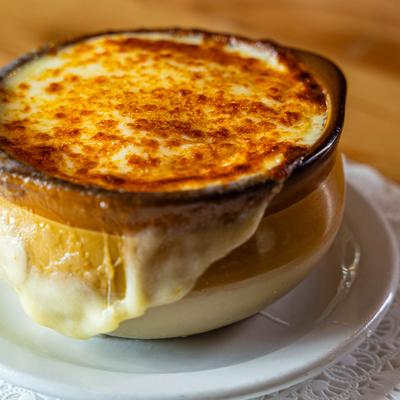 French Onion Au Gratin Crock.