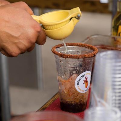 Staff preparing cocktail