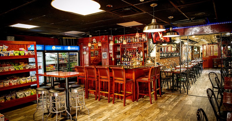 Restaurant interior, bar area