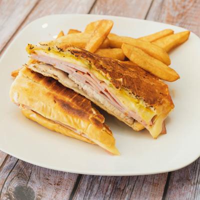 Cuban sandwich and fries.