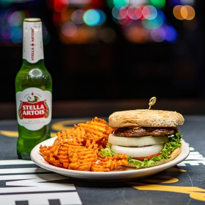 Magoo's famous burger and a beer.