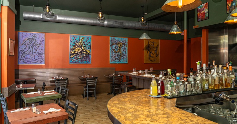 Interior, bar and dining area