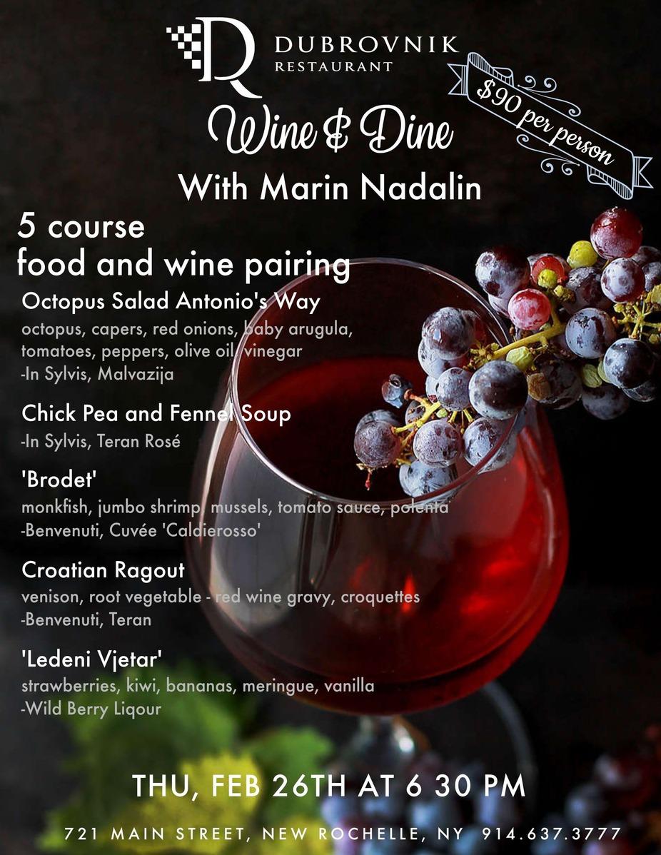 Wine and Dine with Marin Nadalin event photo
