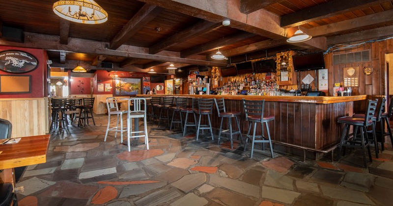 Interior, a bar with bar stools