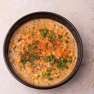 A creamy broth dish.