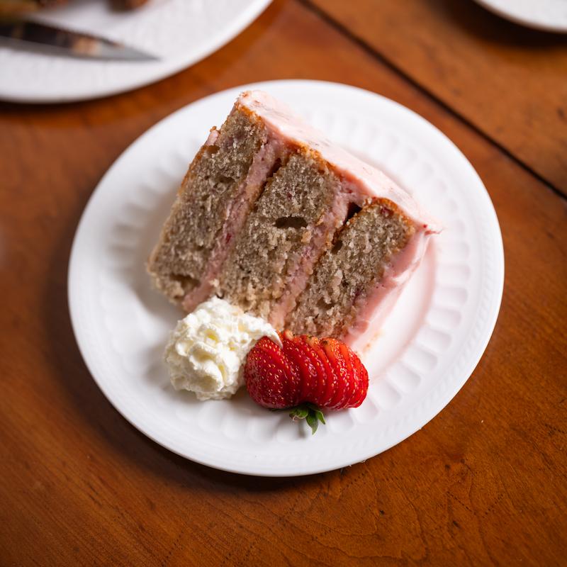 carrot cake on a white plate