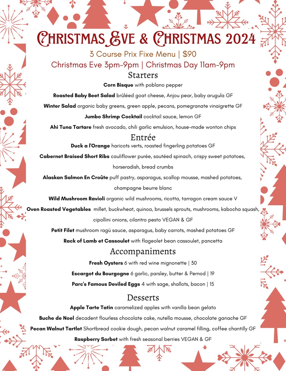 Christmas Eve and Christmas Day Menu event photo