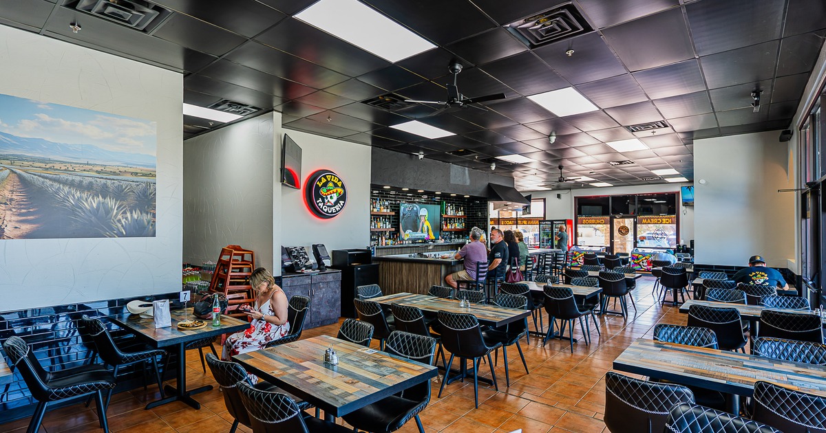Interior of spacious and cozy dining area