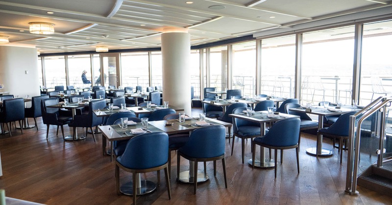 Interior, seating area wide view