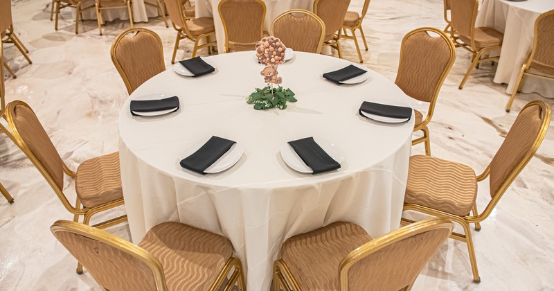 Diner area, tables, chairs