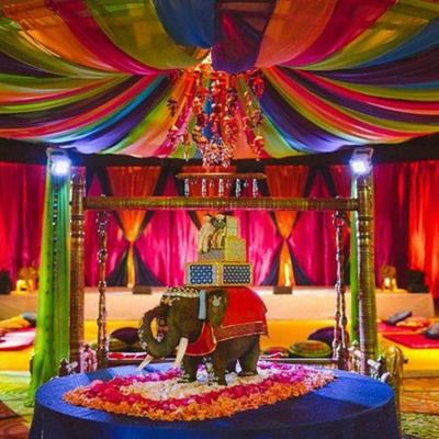 Indian themed wedding decorations.