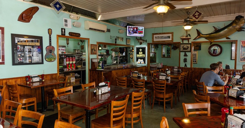 Interior, diner area, tables, chairs