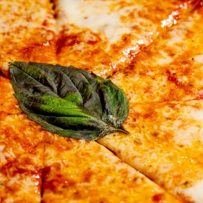 Margherita Pizza, closeup.