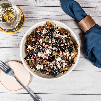 Fried Brussel sprouts, top view.