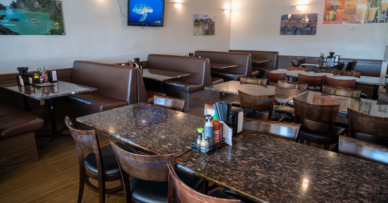 Seating tables and restaurant booths