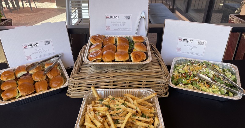 Sandwiches, fries, and salad