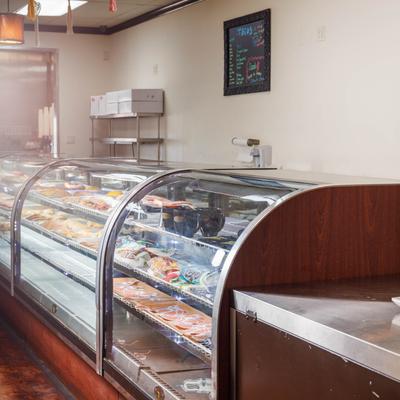 Interior, food display cases