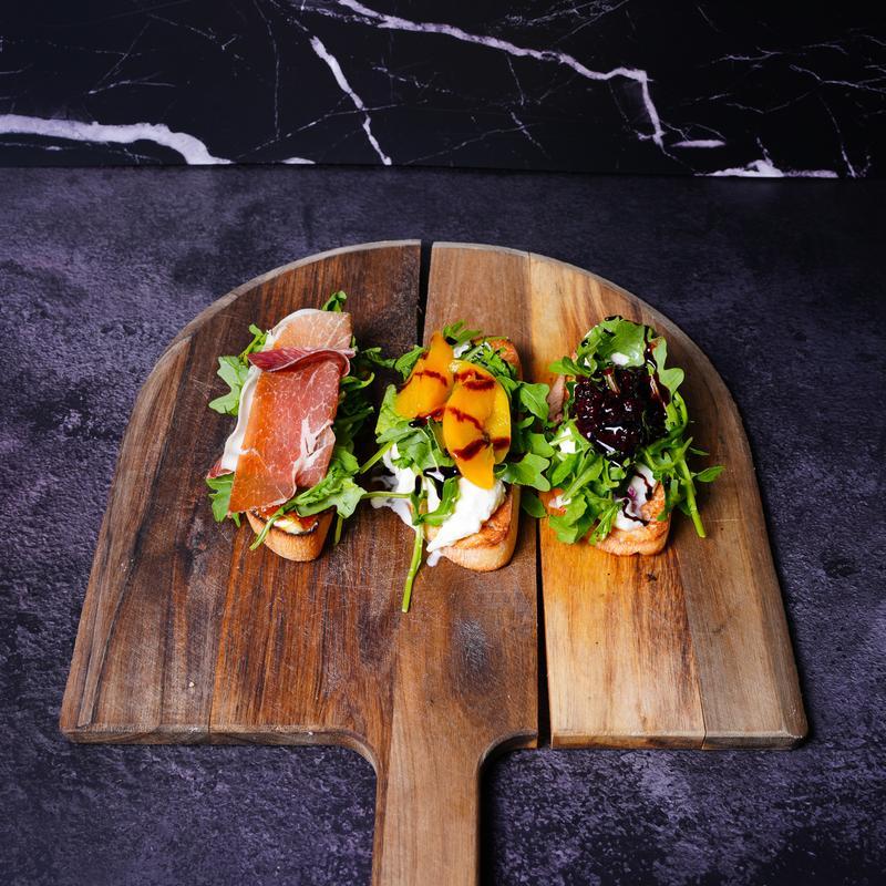 Peach, Burrata and Arugula photo