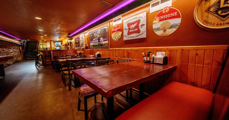 Interior, tables lined up