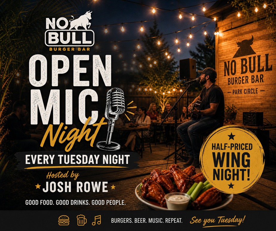 Open Mic Night & Half-Priced Wings at No Bull event photo