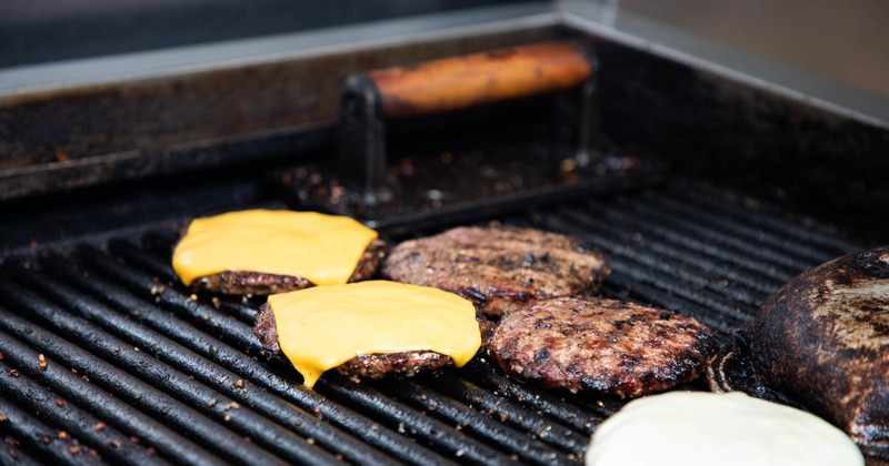 Burgers on the grill