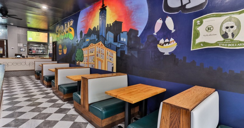 Dining space with booths