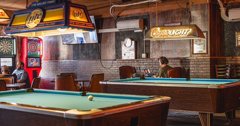 Interior, pool tables