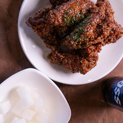 Red Hot Pepper Chicken with diced radish.