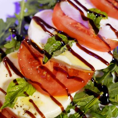 Caprese salad, close up.