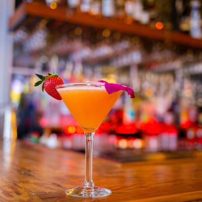 Passion fruit Martini on bar counter