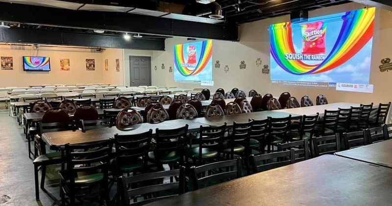 Interior detail, a table for two with chairs