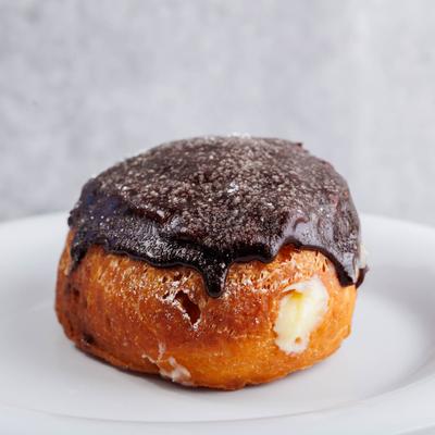 Boston creme with powdered sugar.