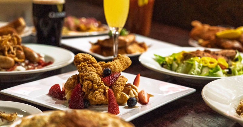 Various food and drinks